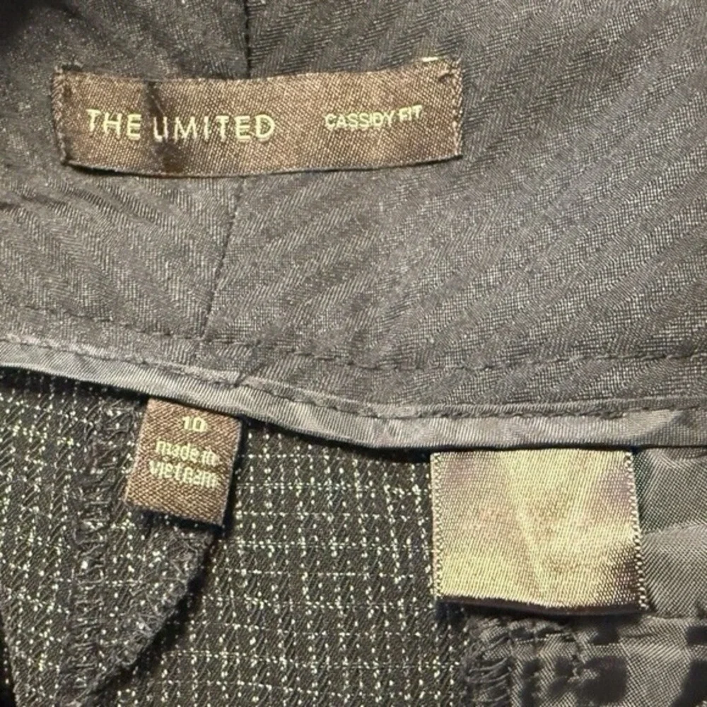 The Limited Cassidy Gray Black Textured Dress Pants Straight Leg 10 Preppy 76-21 - Picture 3 of 14